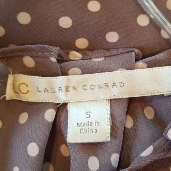 Lauren Conrad Polka Dot Tie In Back Dressy Blouse - Picture 6 of 6